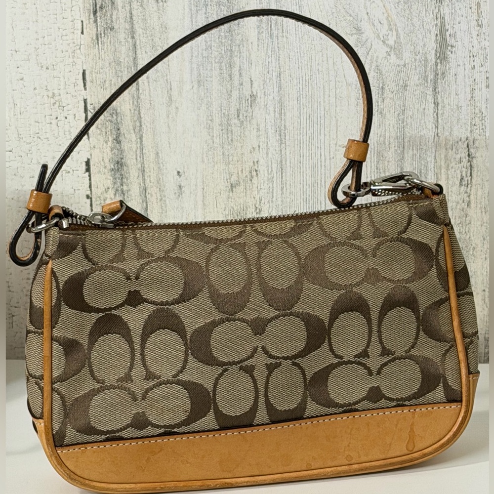 Coach Vintage Demi Signature Tan Canvas Shoulder‎ Bag - Picture 3 of 6